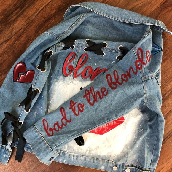 Marilyn Monroe BAD TO THE BLONDE denim jacket - Picture 4 of 5